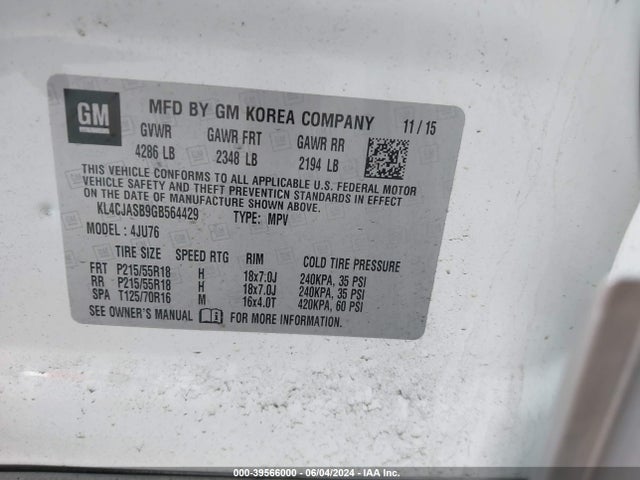 Buick Encore 2016 KL4CJASB9GB564429 Image 9