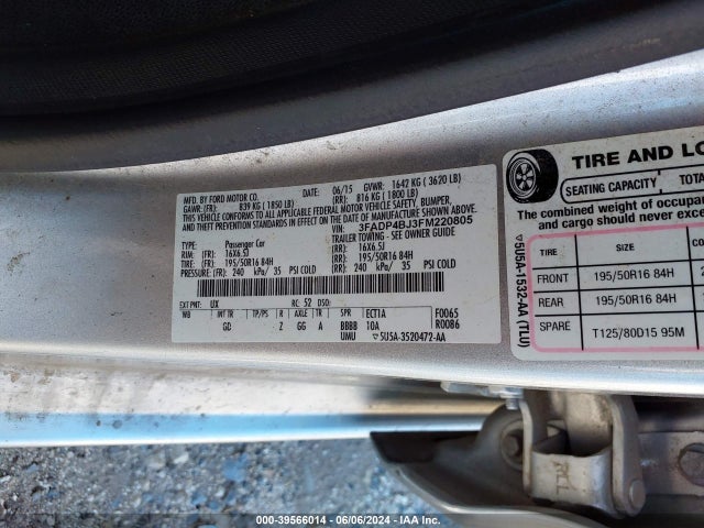 Ford FIESTA SE 2015 3FADP4BJ3FM220805 Image 9