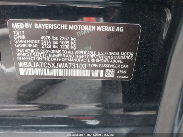 WBAJA7C5XJWA73103 BMW 530i Xdrive