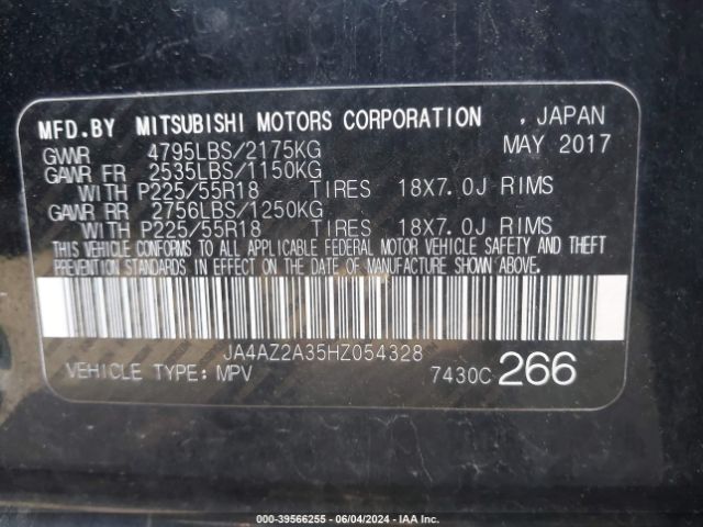 JA4AZ2A35HZ054328 Mitsubishi Outlander Es