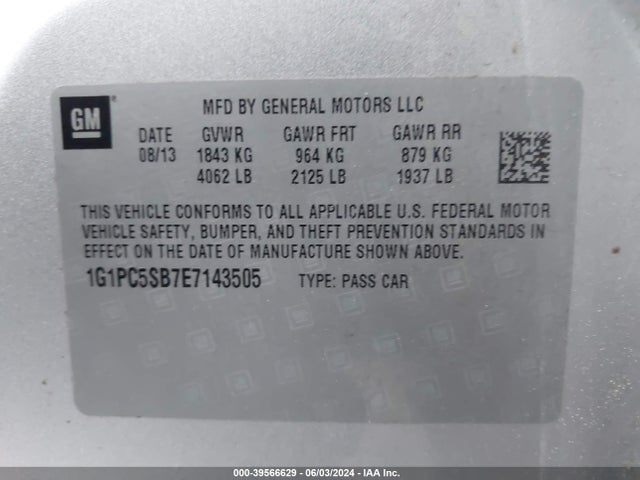 Chevrolet Cruze 1lt Auto 2014 1G1PC5SB7E7143505 Image 9