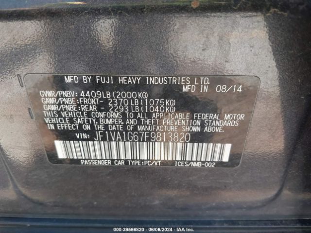 JF1VA1G67F9813820 Subaru Wrx Limited