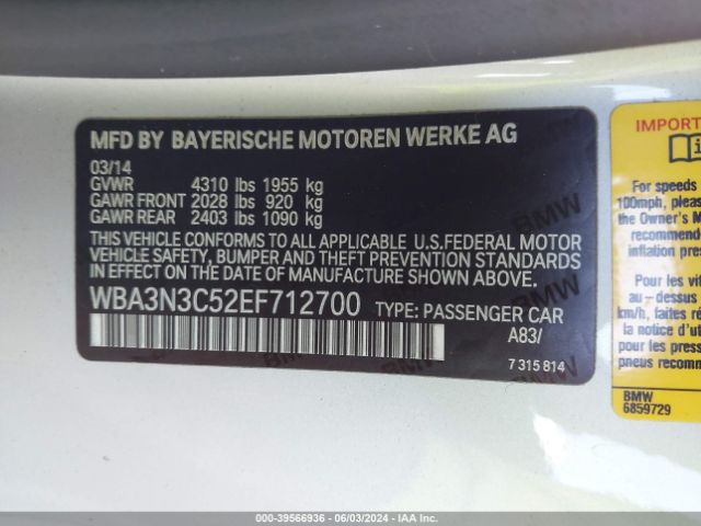 WBA3N3C52EF712700 BMW 428i