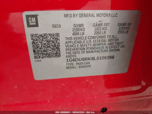 1G6DU5RK8L0109398 Cadillac Ct5 Sport