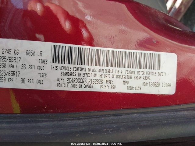 Dodge Grand Caravan Sxt 2018 2C4RDGCG7JR162826 Image 9