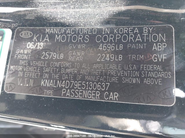 KIA Cadenza Premium 2014 KNALN4D79E5130637 Image 9