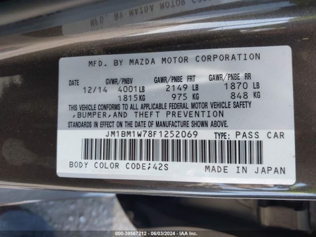 JM1BM1W78F1252069 Mazda Mazda3 I Grand Touring