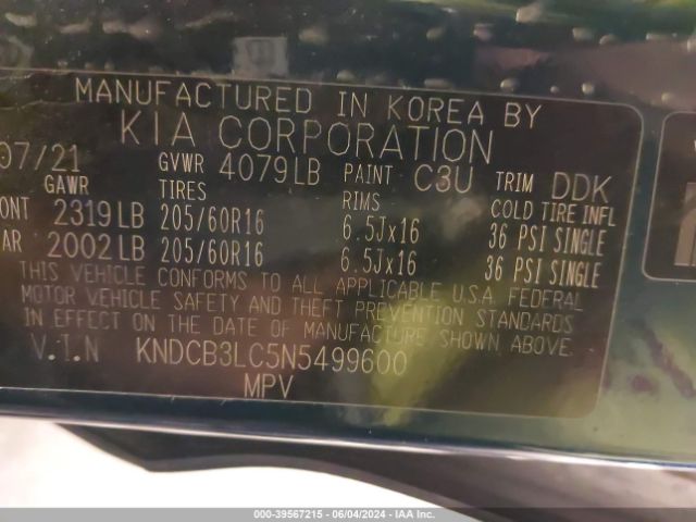KNDCB3LC5N5499600 KIA NIRO LX