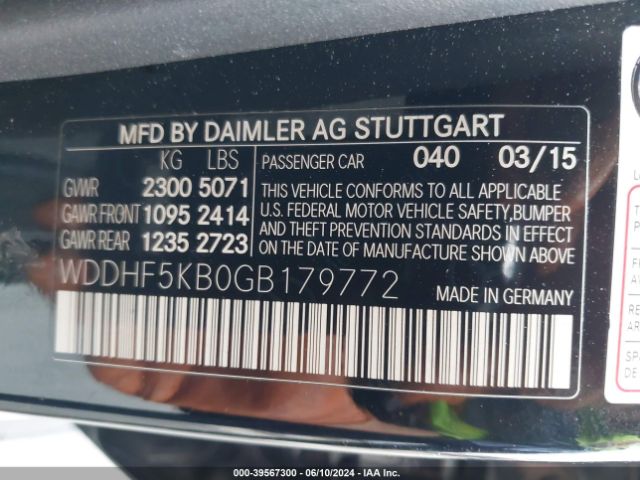 WDDHF5KB0GB179772 Mercedes-Benz E 350