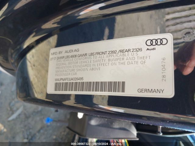 WAUPNAF53JA026495 Audi A5 2.0t Premium