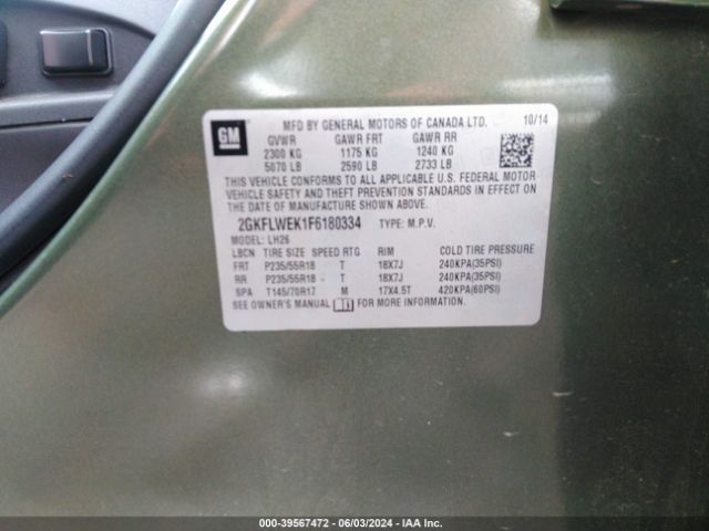 2GKFLWEK1F6180334 GMC Terrain Sle-2