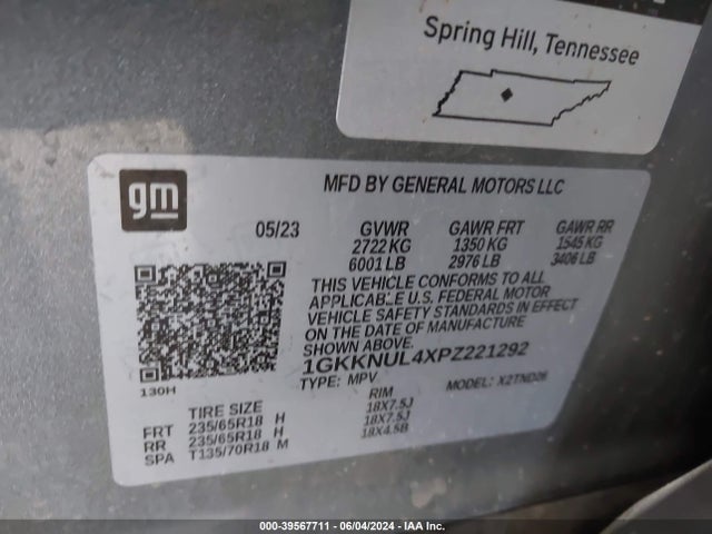 GMC Acadia Awd Slt 2023 1GKKNUL4XPZ221292 Image 9