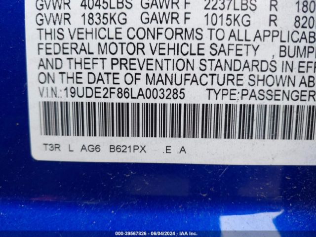 19UDE2F86LA003285 Acura Ilx Premium   A-spec Packages/technology   A-spec Packages