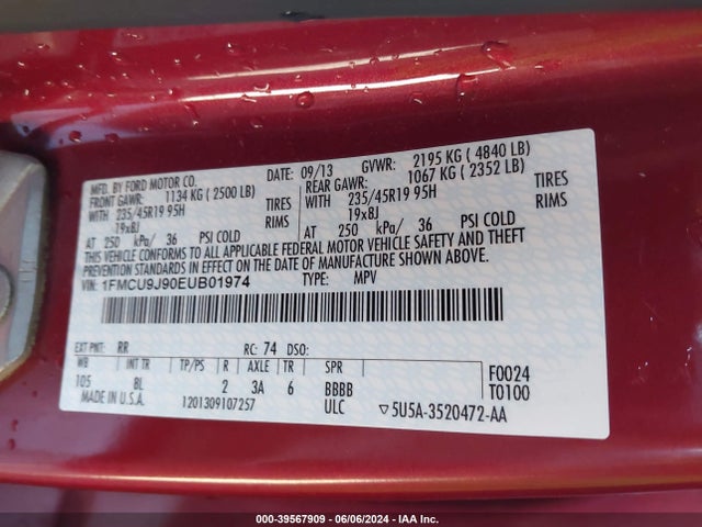 Ford Escape Titanium 2014 1FMCU9J90EUB01974 Image 9