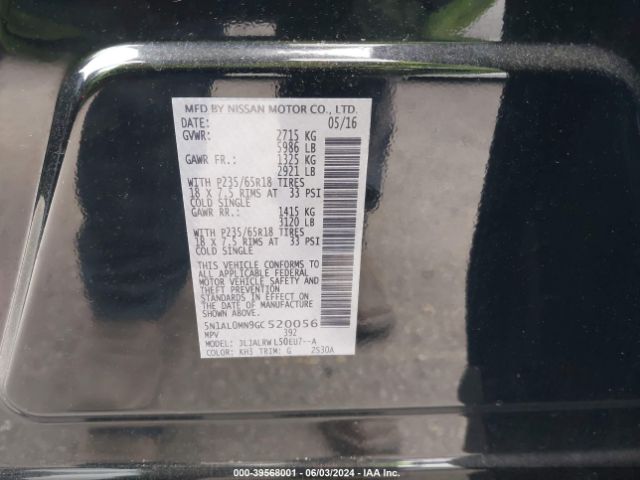 5N1AL0MN9GC520056 Infiniti QX60