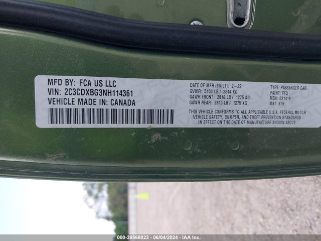 Dodge Charger Sxt Rwd 2022 2C3CDXBG3NH114361 Image 9