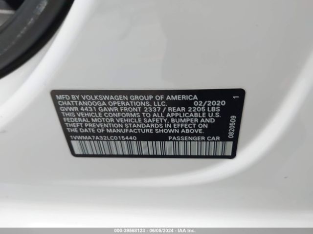 1VWMA7A32LC015440 Volkswagen Passat 2.0t R-line