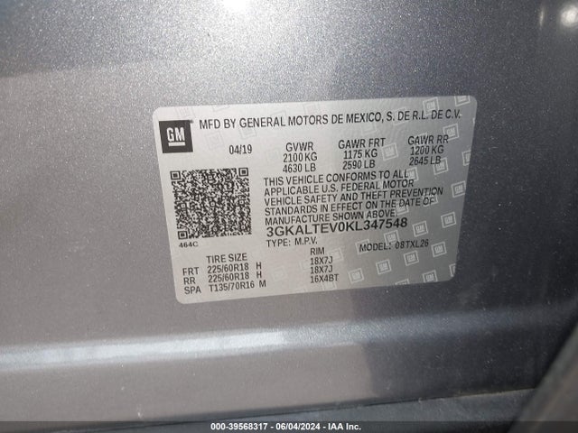 GMC Terrain Sle 2019 3GKALTEV0KL347548 Image 9