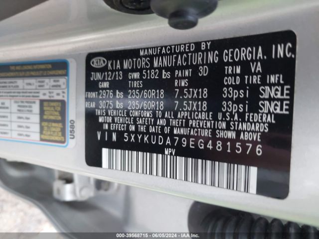 5XYKUDA79EG481576 KIA Sorento Ex V6
