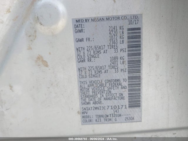Nissan ROGUE SV 2018 5N1AT2MV2JC710171 Image 9