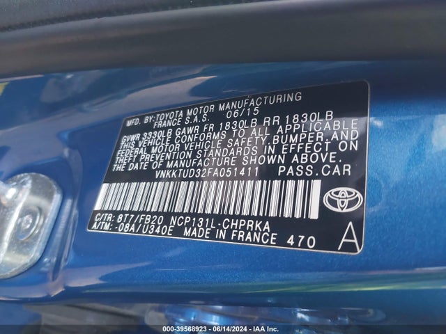 Toyota YARIS LE 2015 VNKKTUD32FA051411 Image 9