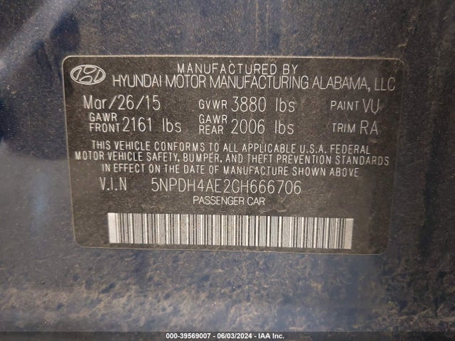 Hyundai ELANTRA SE 2016 5NPDH4AE2GH666706 Image 9