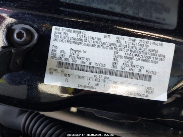 1FADP5CU2GL116369 Ford C-max Energi Sel