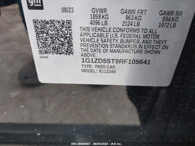 Chevrolet MALIBU LT 2024 1G1ZD5ST9RF105641 Image 9