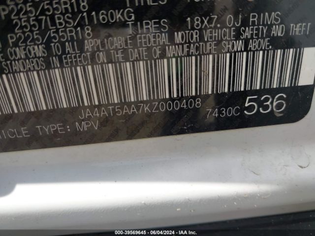 JA4AT5AA7KZ000408 Mitsubishi Eclipse Cross Se