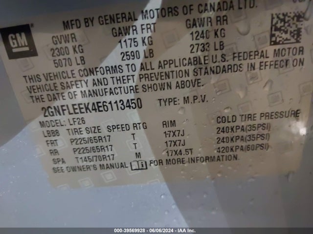 Chevrolet EQUINOX LS 2014 2GNFLEEK4E6113450 Image 9