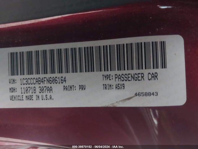 1C3CCCAB4FN606164 Chrysler 200 Limited