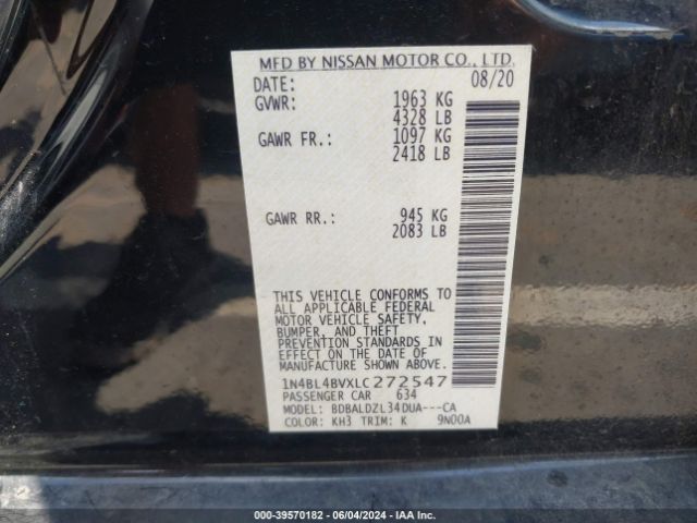 1N4BL4BVXLC272547 Nissan Altima S Fwd