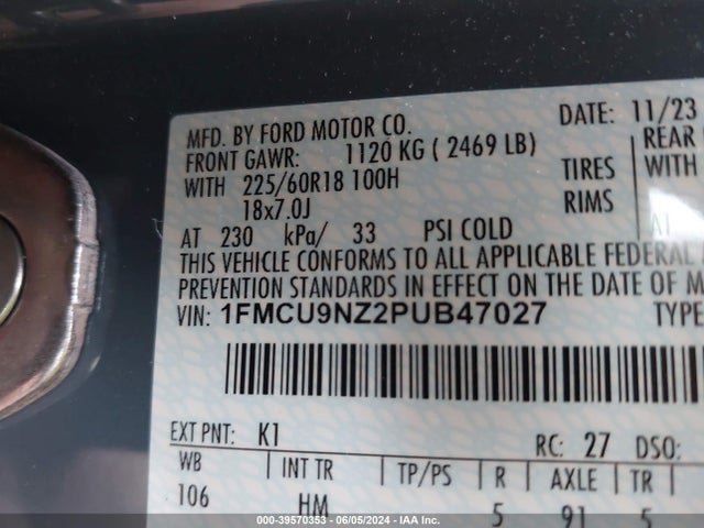 Ford Escape St-line Select 2023 1FMCU9NZ2PUB47027 Image 9