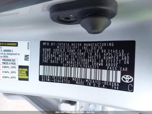Toyota COROLLA SE 2020 5YFS4RCE1LP045371 Image 9