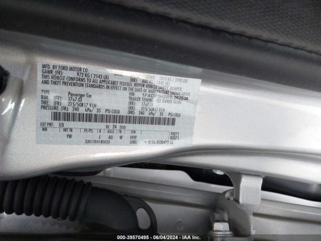 1FADP3H29HL262538 Ford FOCUS SEL
