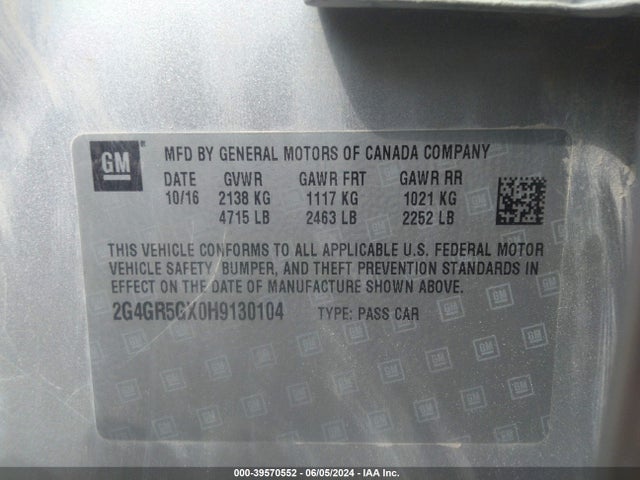 2G4GR5GX0H9130104 Buick Regal Turbo Premium Ii