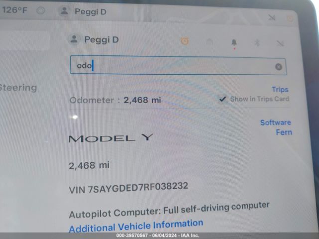 7SAYGDED7RF038232 Tesla Model Y Rwd