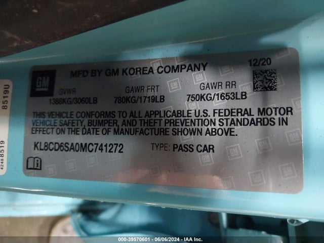 Chevrolet Spark Fwd 1lt Automatic 2021 KL8CD6SA0MC741272 Image 9