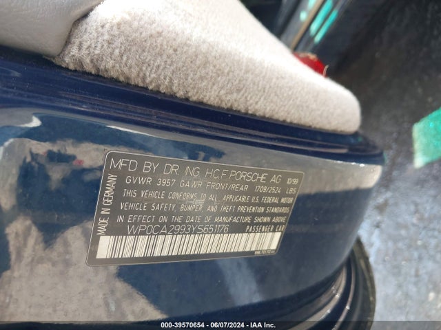 2000 PORSCHE 911 WP0CA2993YS651176 Photo 8