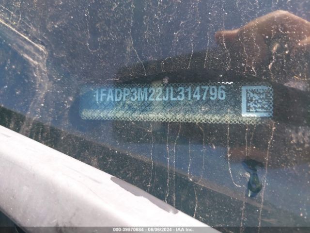 1FADP3M22JL314796 Ford FOCUS SEL