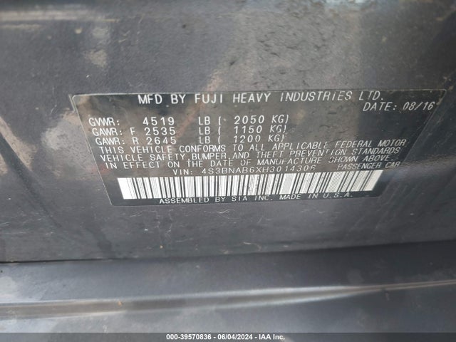 4S3BNAB6XH3014306 Subaru Legacy 2.5i