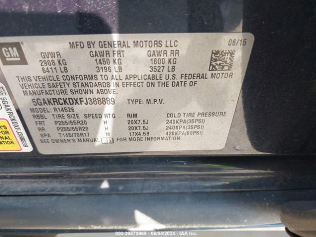 5GAKRCKDXFJ388889 Buick Enclave Premium