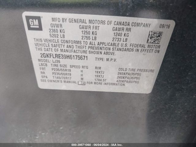 2GKFLRE39H6175671 GMC Terrain Denali