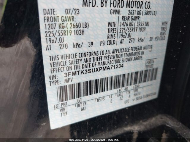 3FMTK3SUXPMA71234 Ford Mustang Mach-e Premium