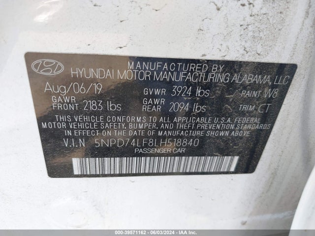 Hyundai ELANTRA SE 2020 5NPD74LF8LH518840 Image 9