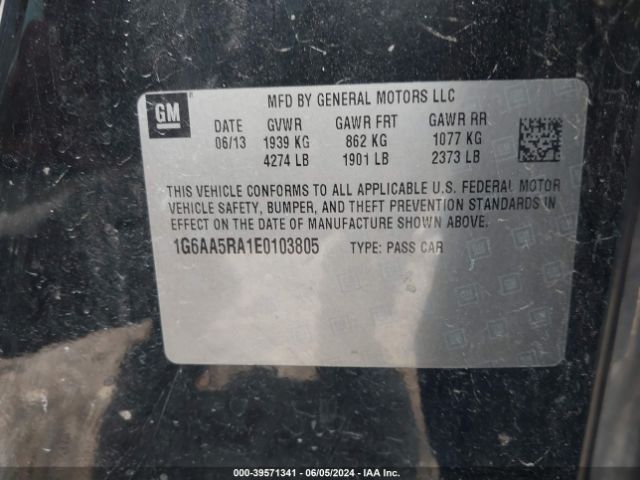 1G6AA5RA1E0103805 Cadillac Ats Standard