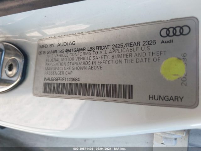 WAUBFGFF3F1140684 Audi S3 2.0t Premium Plus