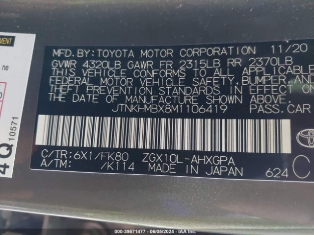 JTNKHMBX8M1106419 Toyota C-HR XLE