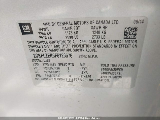 2GKFLZEK6F6126576 GMC Terrain Denali