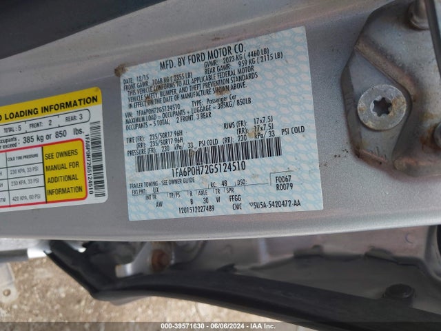 Ford FUSION SE 2016 1FA6P0H72G5124510 Image 9